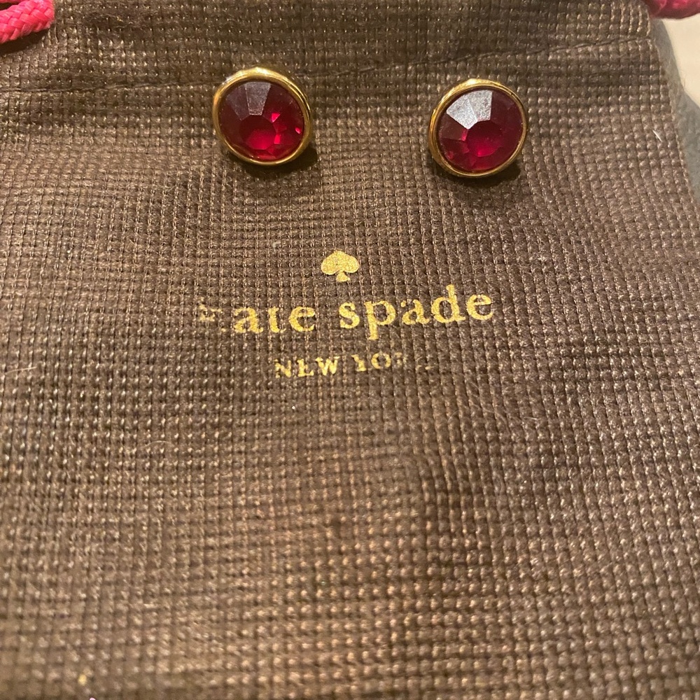 Kate Spade Gold and Red Earrings
